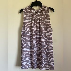 LOFT Zebra print tie back shell Sz M